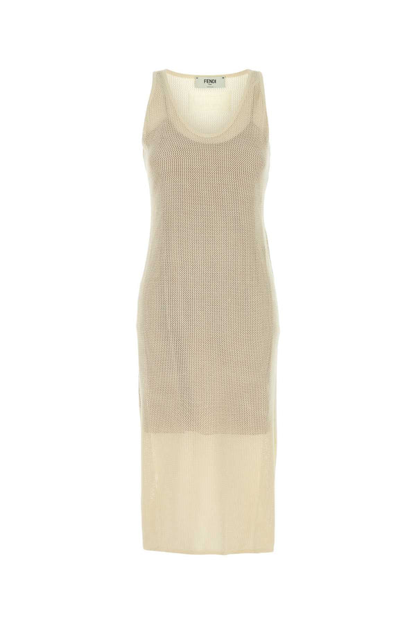 Fendi Knitted Exterior: 100% Silk; Lining: 75% Nylon dress in white