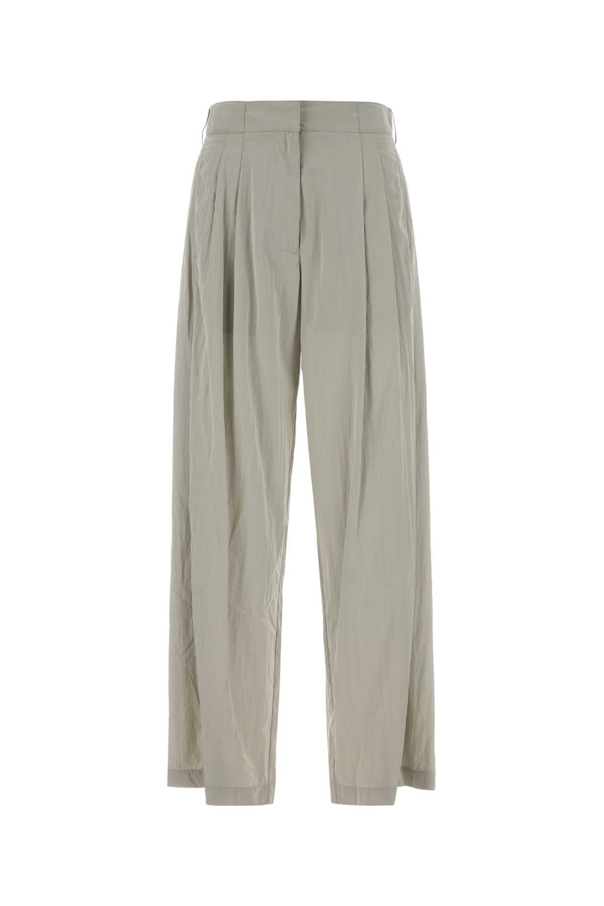 Light Grey Silk Blend Wide-Leg Iven Pant Smokegrey Exterior: Nylon Pantaloni