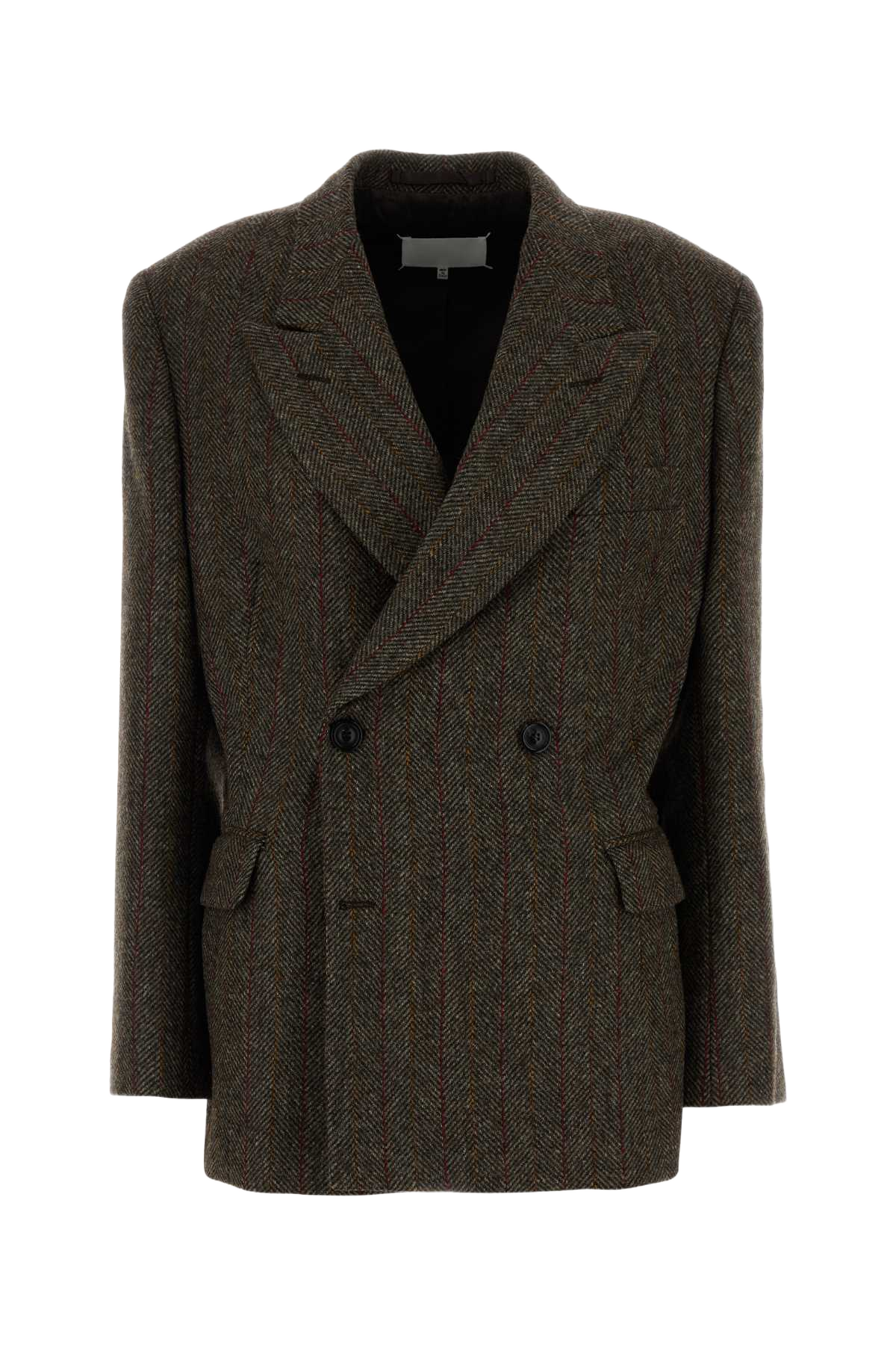 Embroidered Wool Blazer Brown Giacche E Gilet