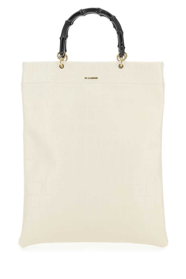 Jil Sander Exterior: 100% Leather shoulder bag in white