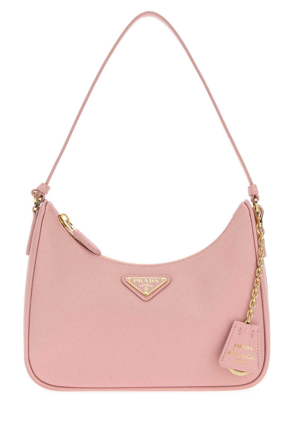 Prada Maniglia Exterior: 100% Leather shoulder bag in pink