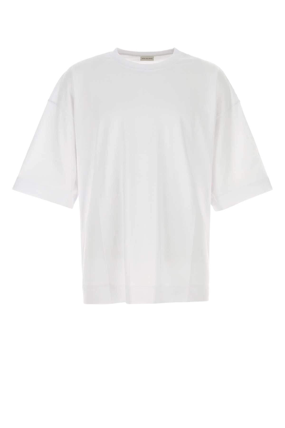 Black Cotton Oversize Hen T-Shirt White Exterior