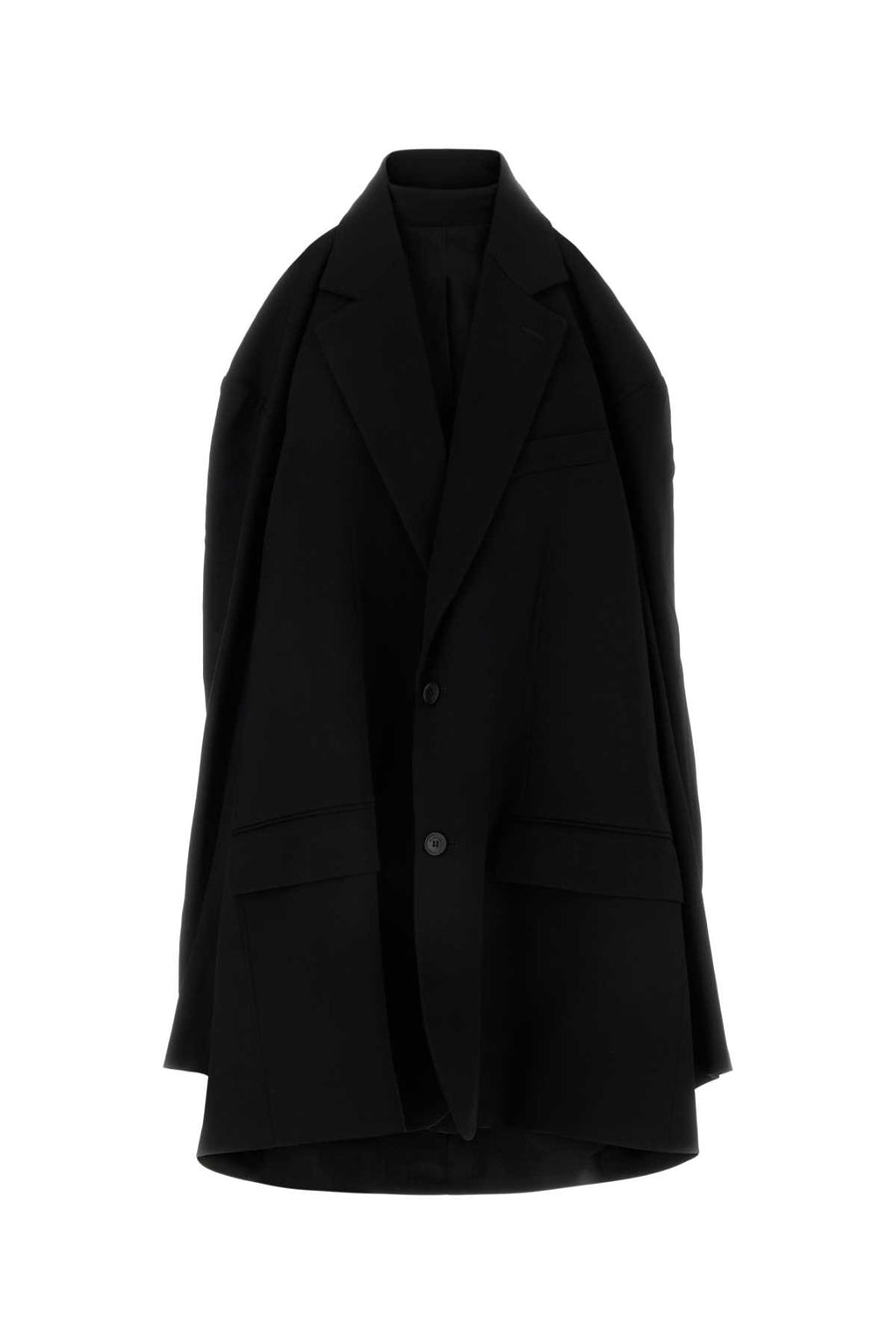 Balenciaga Dress Exterior: 54% Viscose 46% Wool; Lining: 100% Viscose dress in black