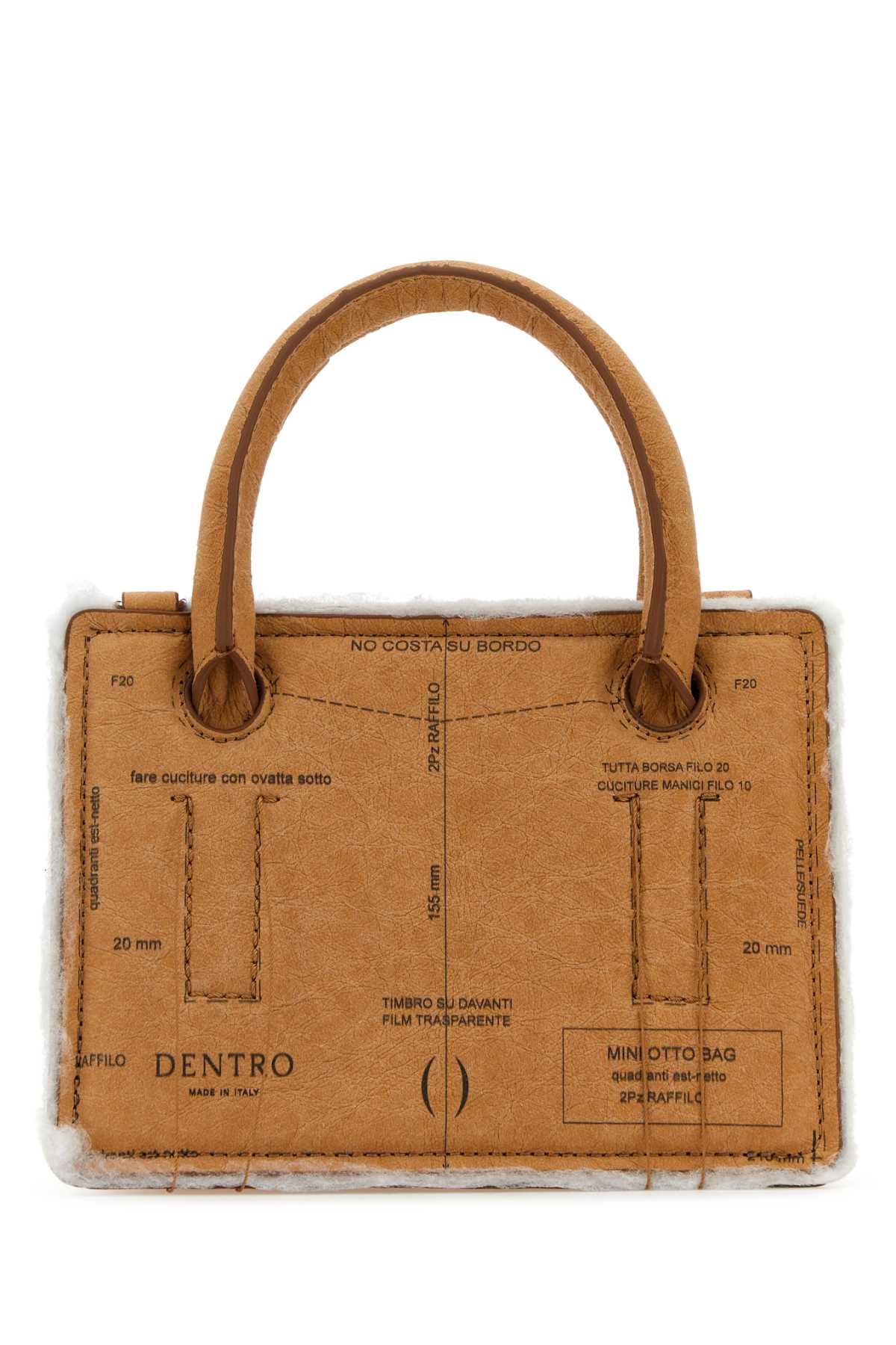 Printed Paper Mini Otto Handbag Brown Borse A Mano