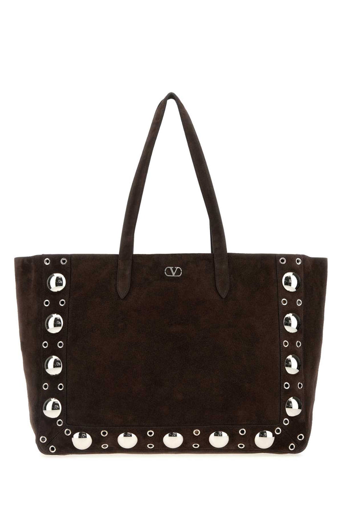 Dark Brown Suede Nellcãte Shopping Bag Testadimoro Borse A Mano