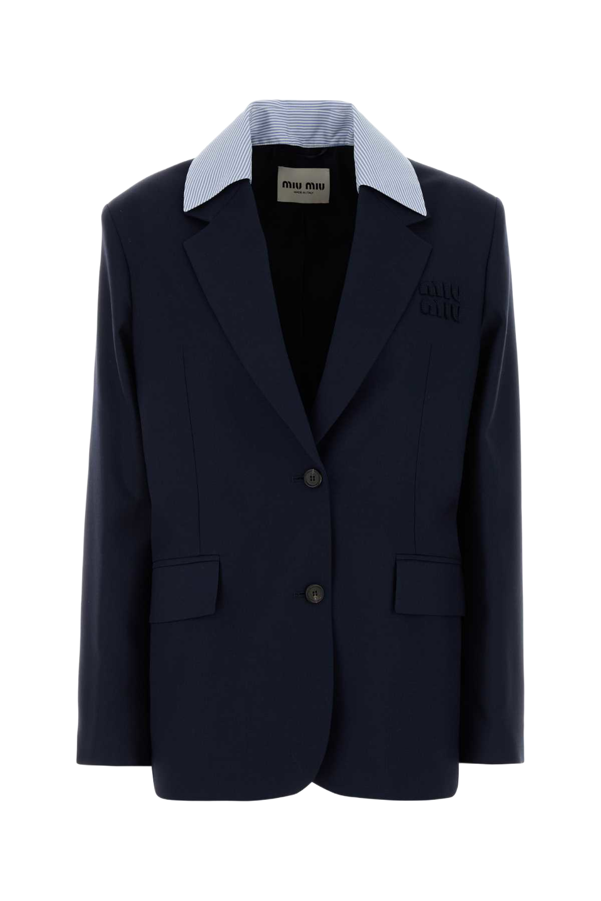Navy Blue Wool Blazer Baltico Giacche E Gilet