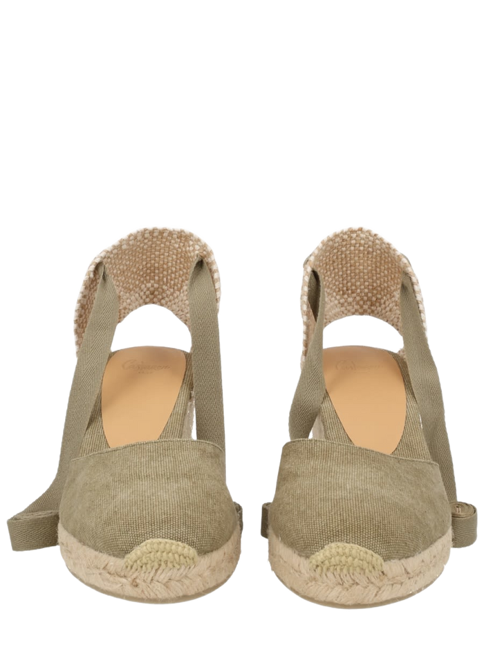 Espadrille Carina With Wedge Green Cotton Wedges