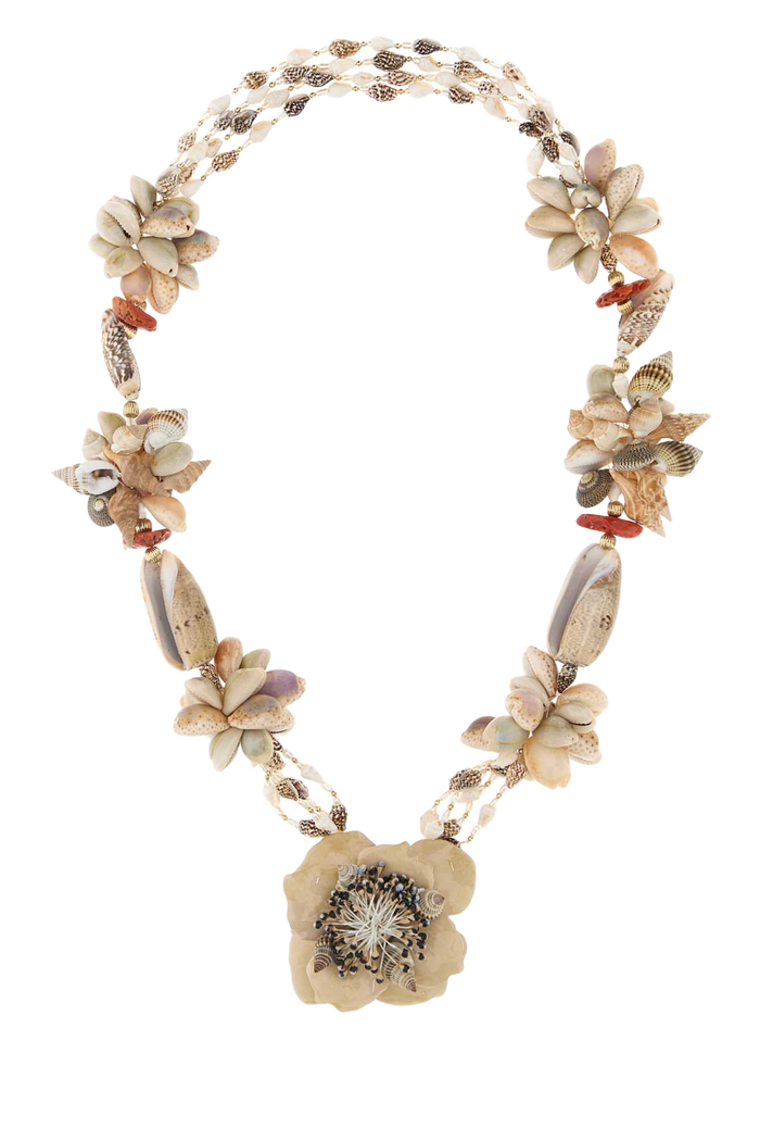 Embellished Necklace Oroavoriomulticolorcorallocream Exterior: Shells Collane