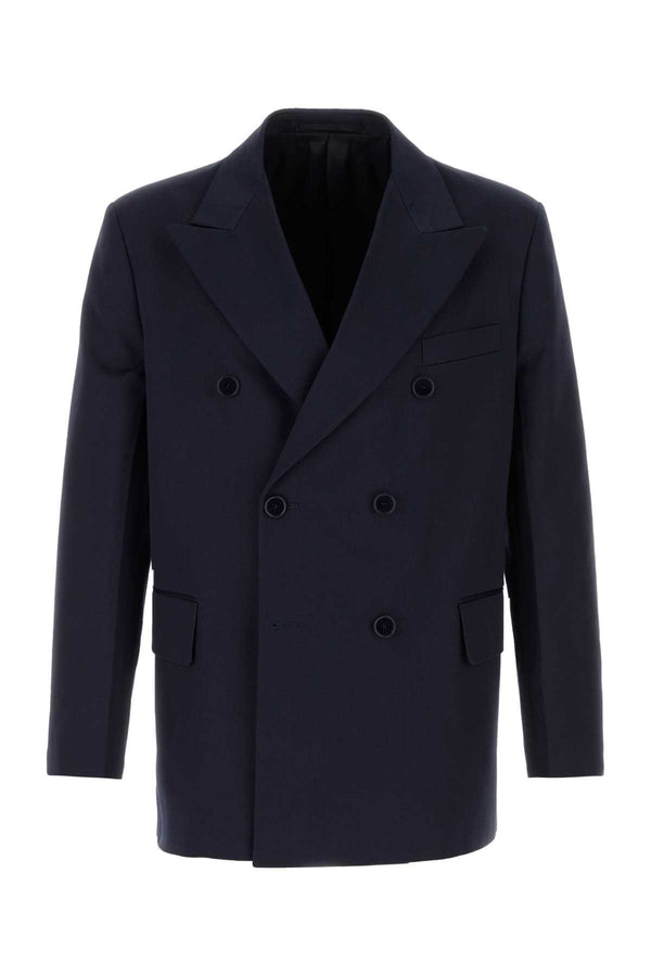 Prada Exterior: 100% Cotton; Lining: 100% Recycled cupro blazer in navy