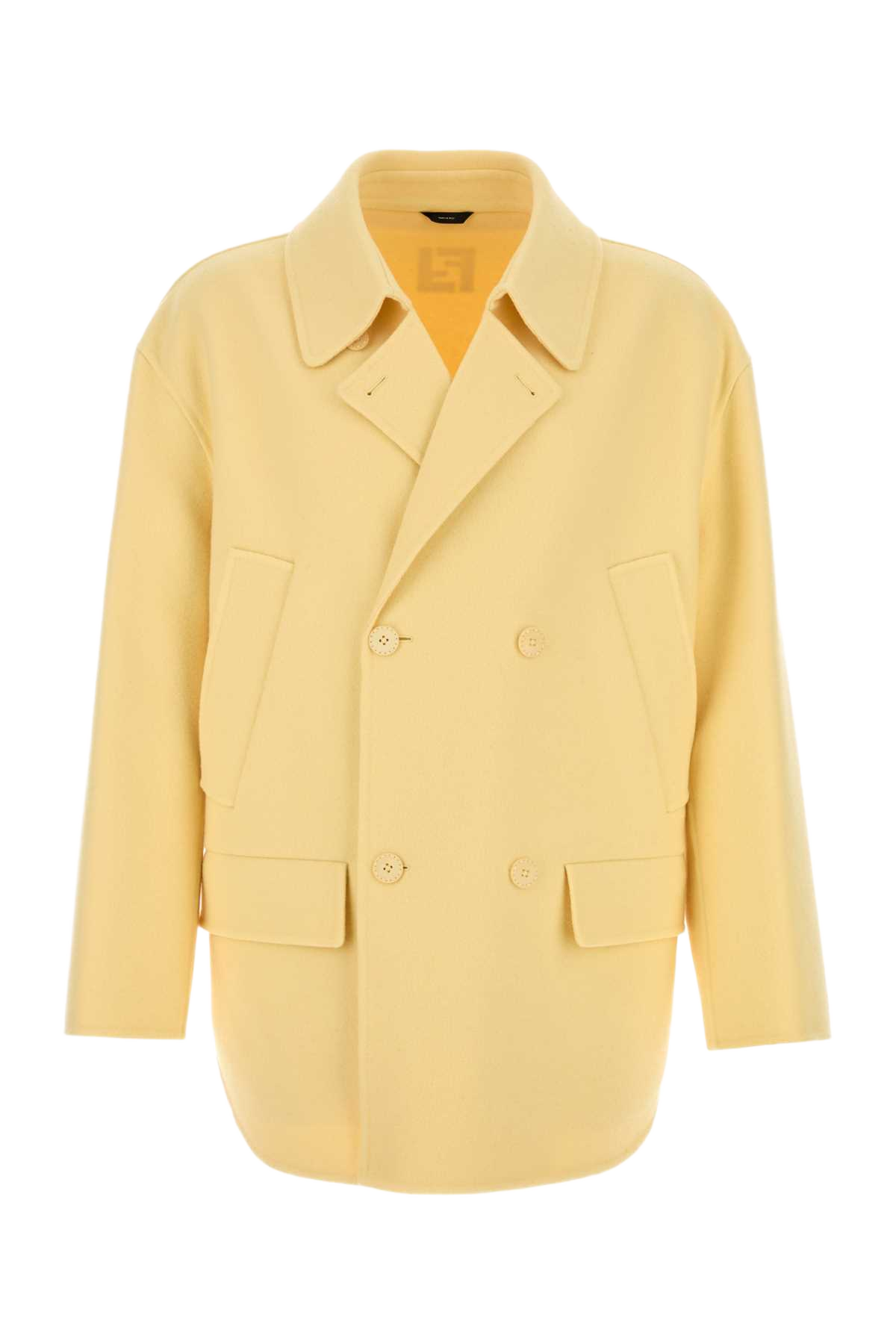 Yellow Flannel Blazer Crema Exterior: Virgin Wool Giacche E Gilet