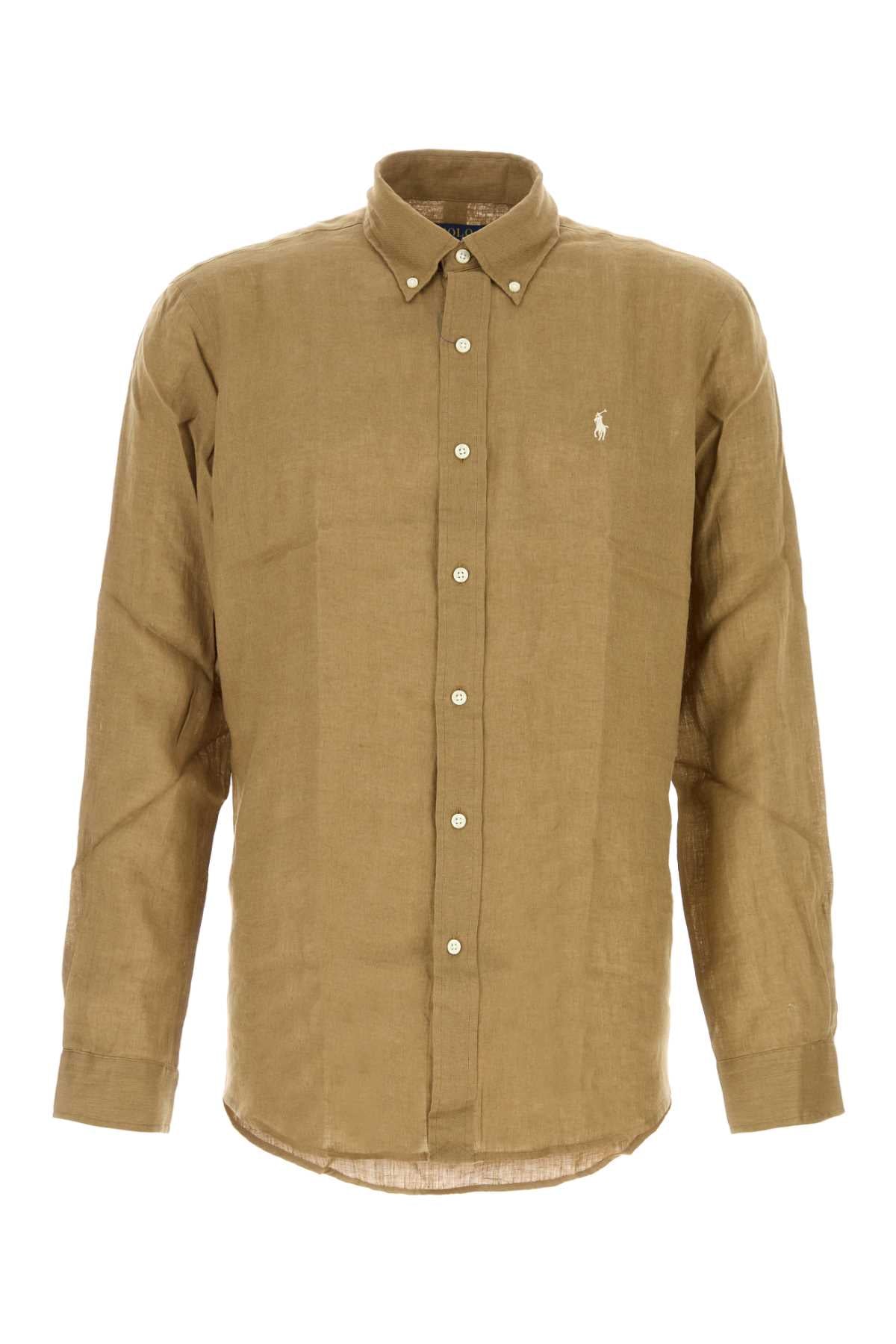 Camel Linen Shirt Cafetan Exterior: Camicie