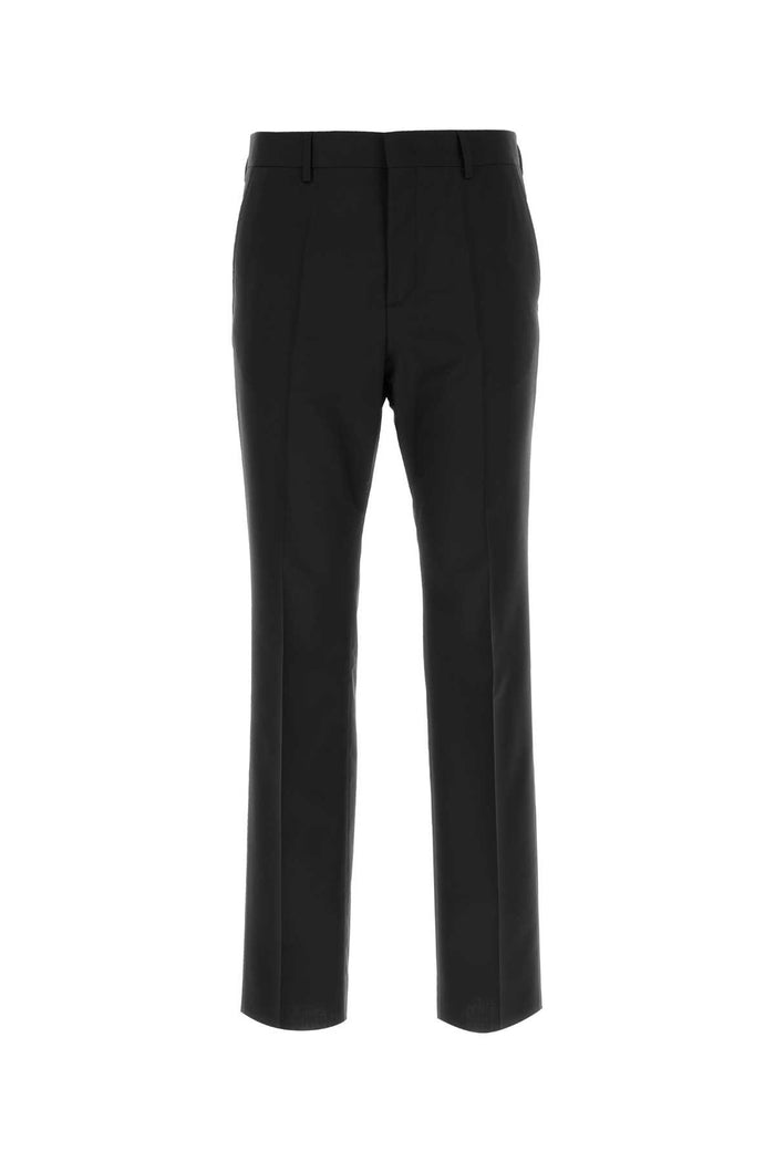 Black Wool Blend Pant Nero Exterior: Mohair Pantaloni