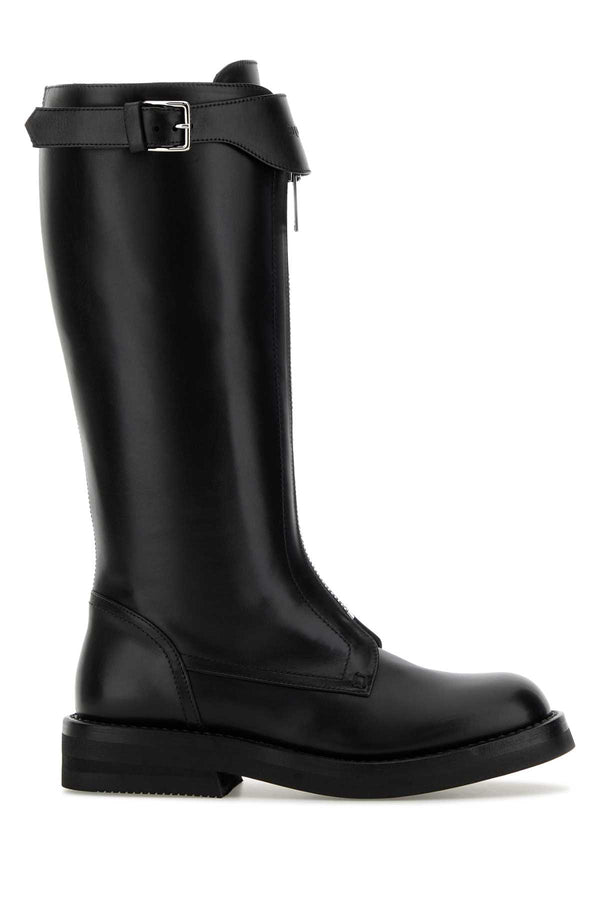 Alexander McQueen Exterior: 100% Calf boot in black