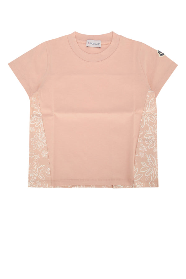 Moncler Jr 100% Cotton t-shirt in pink