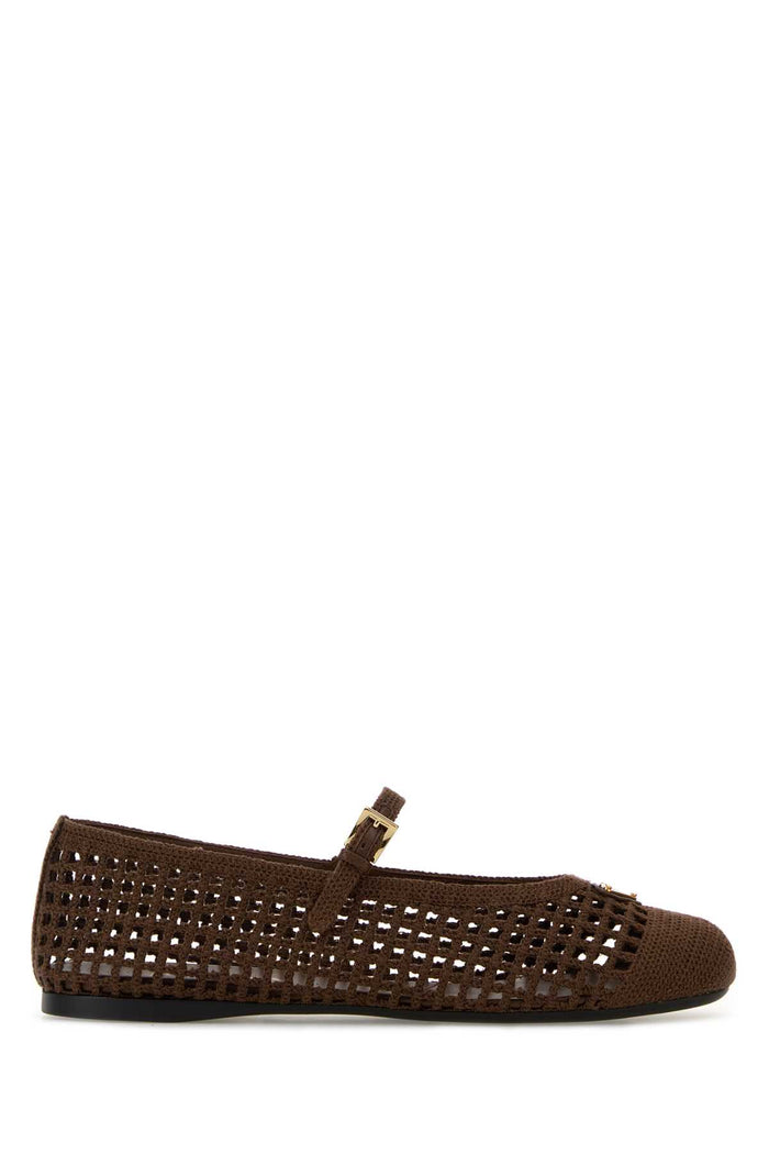Brown Crochet Ballerinas Cacao Ballerine