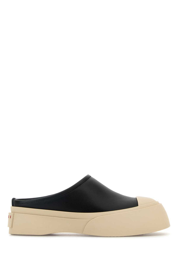 Marni Exterior: 100% bovine leather; Interior: 100% bovine leather; Sole: rubber slipper in black