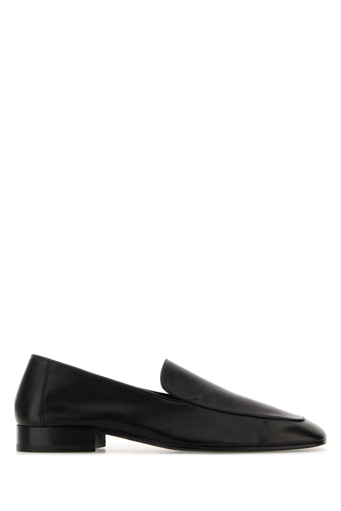 Dark Brown Leather Loafers Black Mocassini