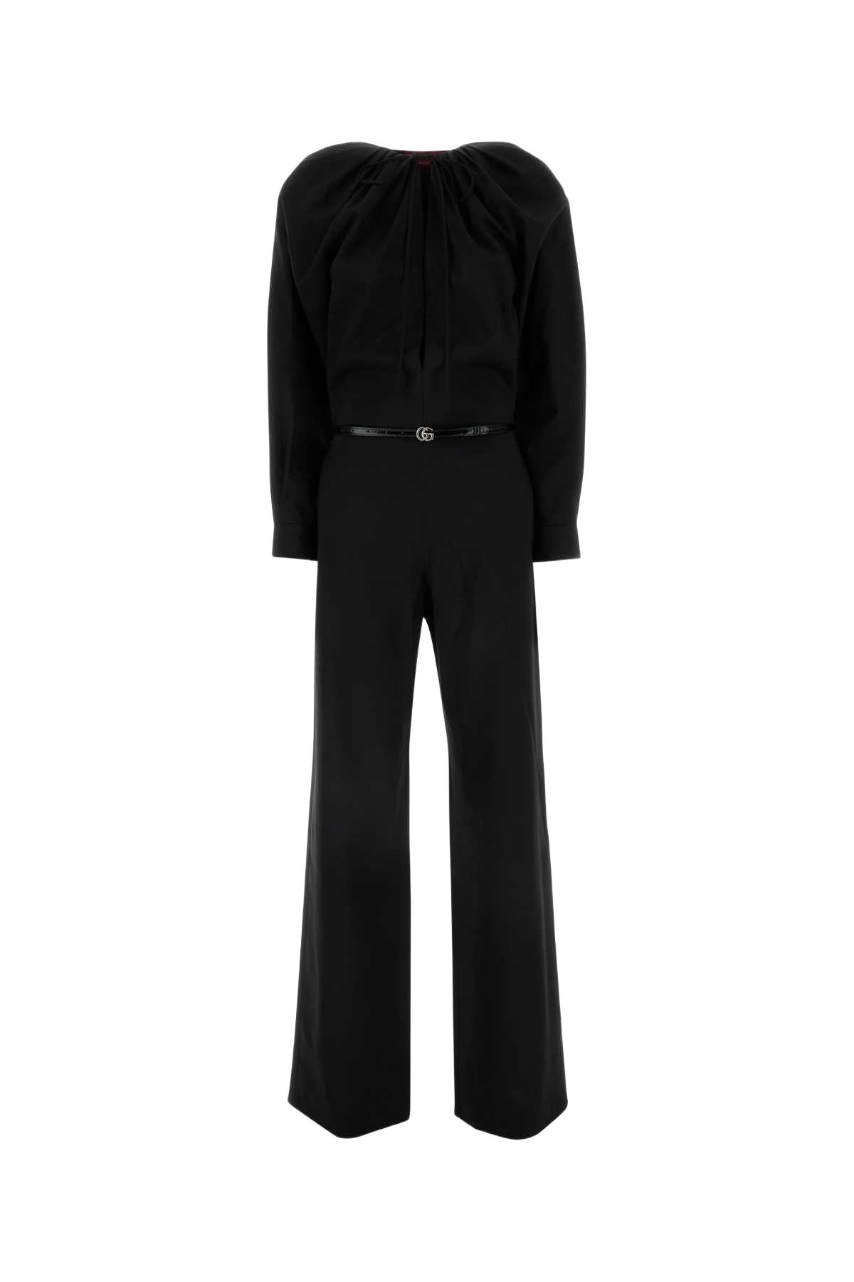 Black Stretch Wool Jumpsuit Tute