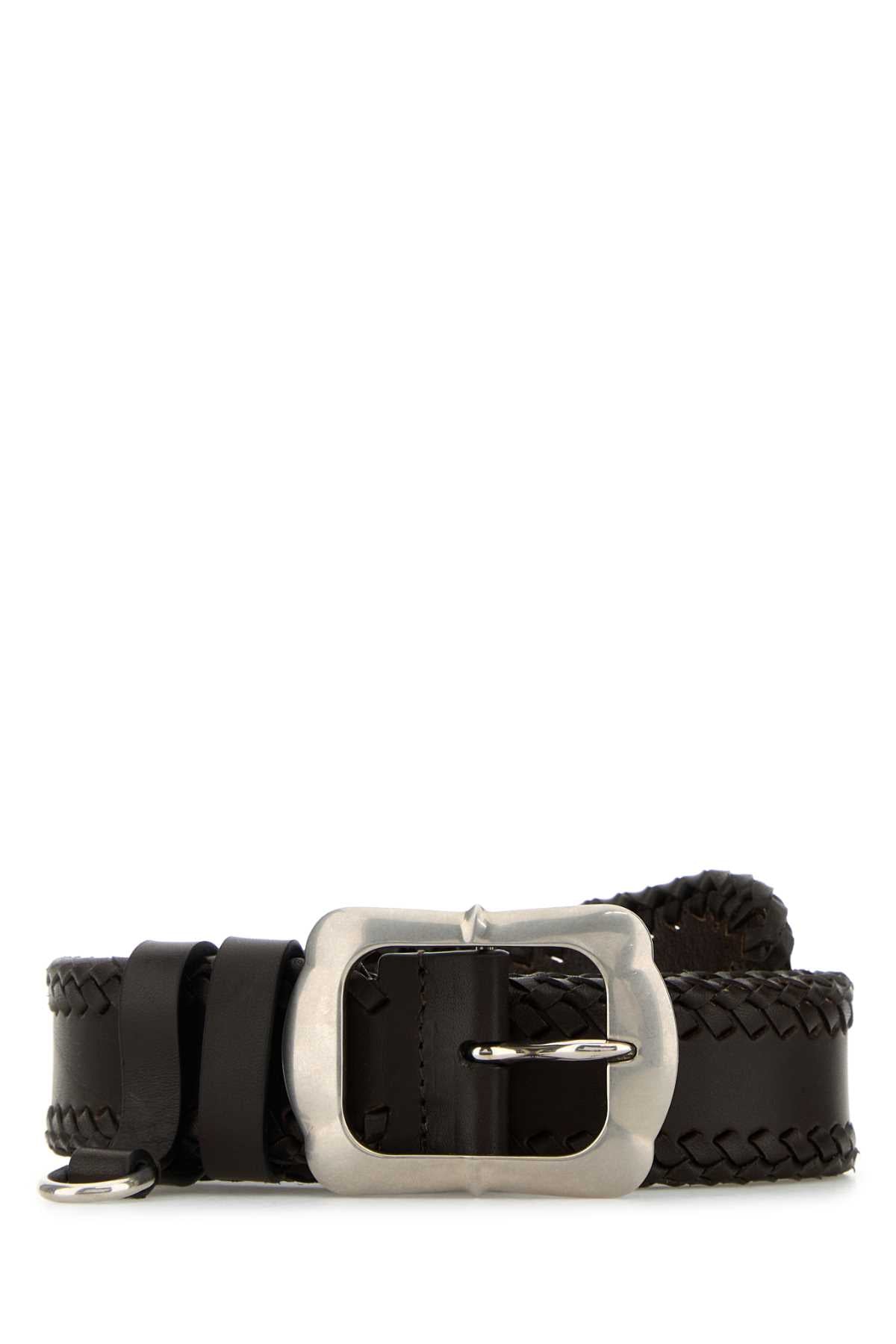 Brown Leather Belt Caffe' Cinture