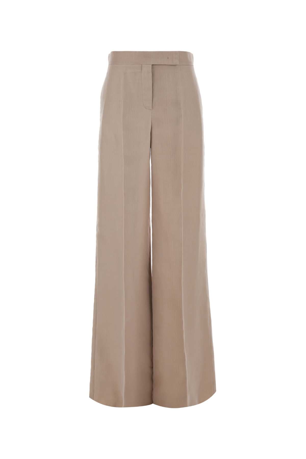 Powder Pink Organza Rasoio Pant Sabbia Exterior: Silk Pantaloni