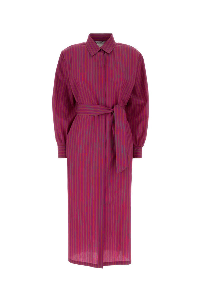 Embroidered Poplin Lord Shirt Dress Viola Exterior: Cotton Silk Abiti
