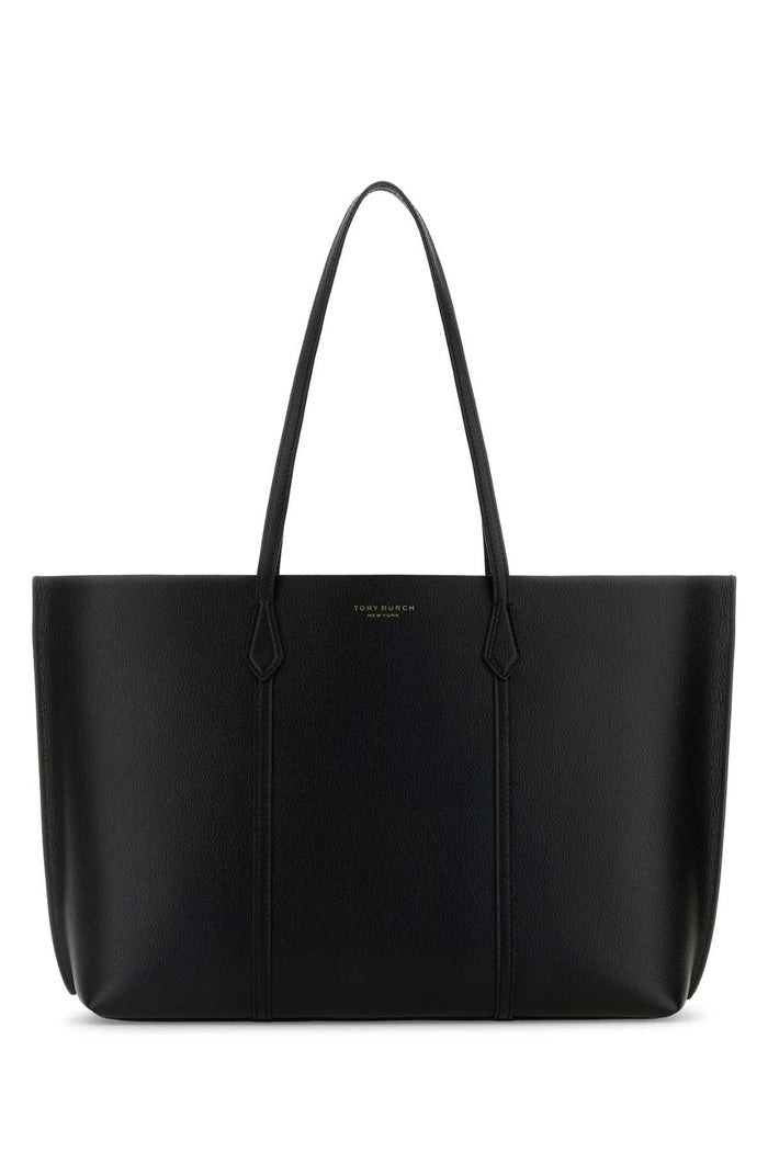 Black Leather Perry Shopping Bag Borse A Mano