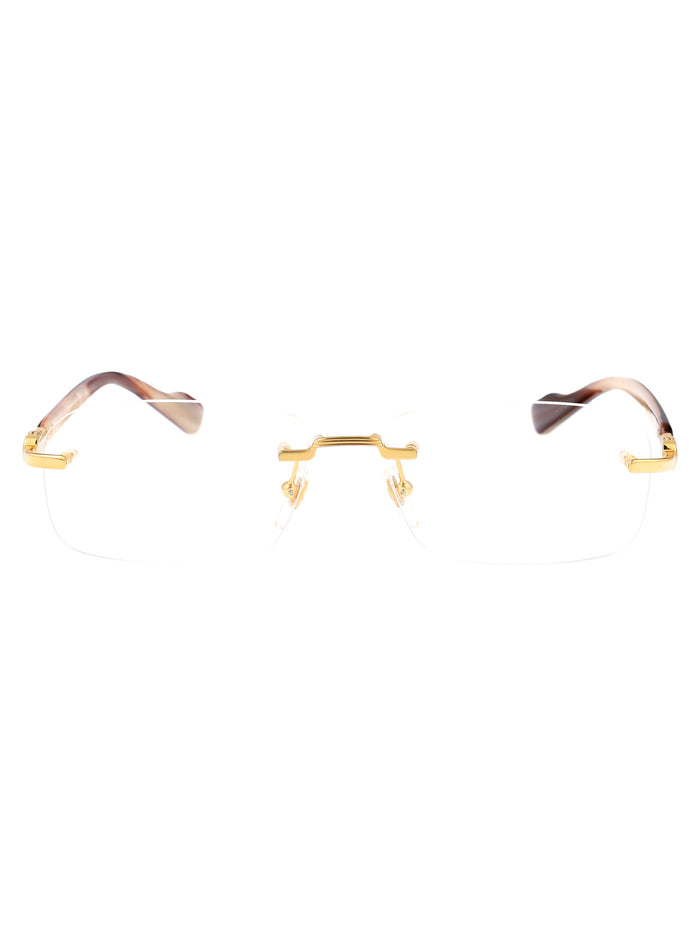 Gg1221o 002 Gold Brown Transparent Metal Optical