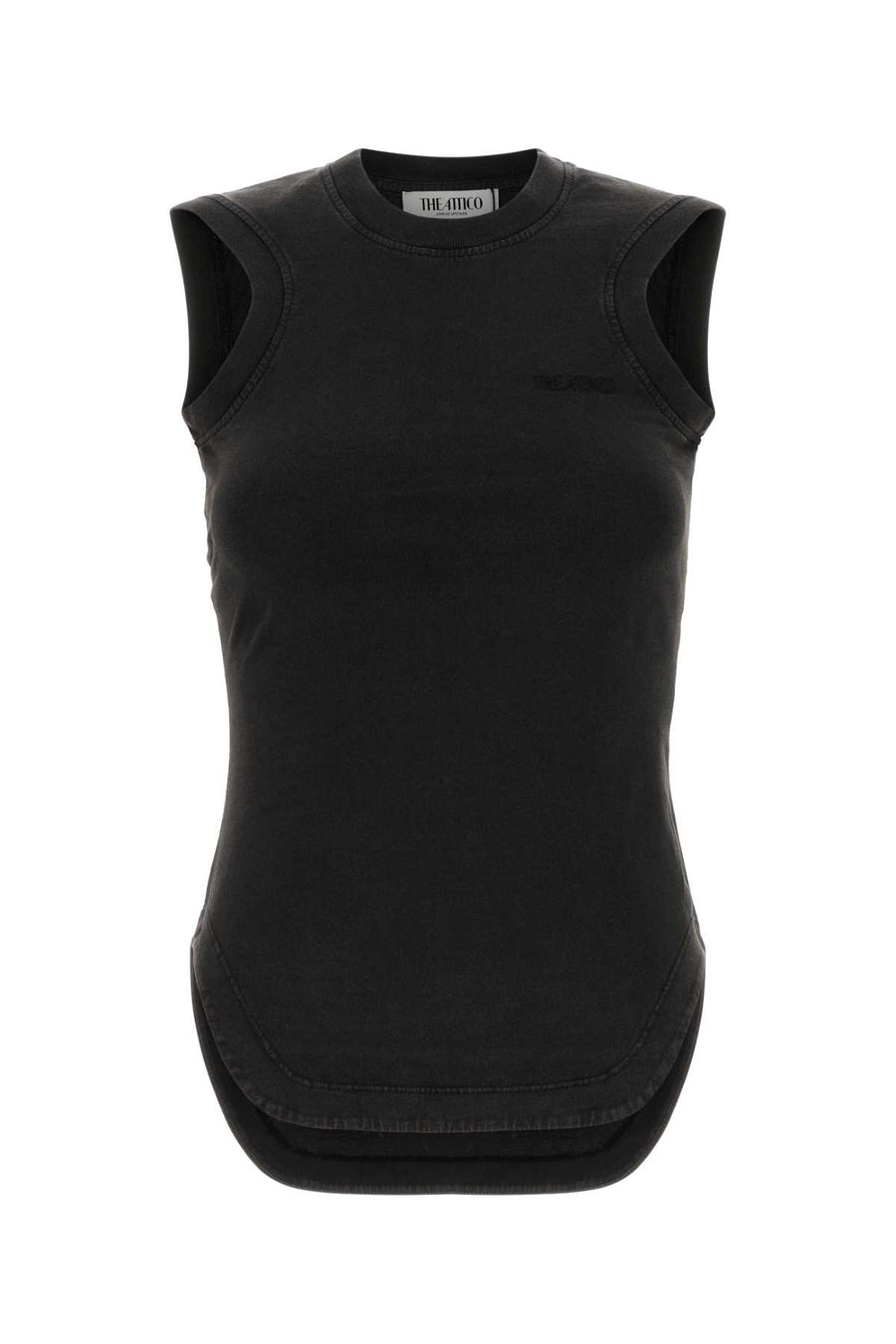 The Attico 100% Cotton tank top in black