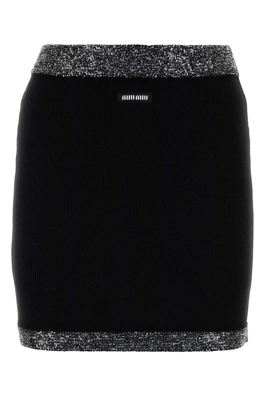 Miu Miu 1% Elastane mini skirt in black