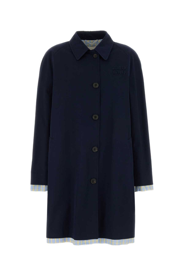Miu Miu 100% Cotton coat in navy