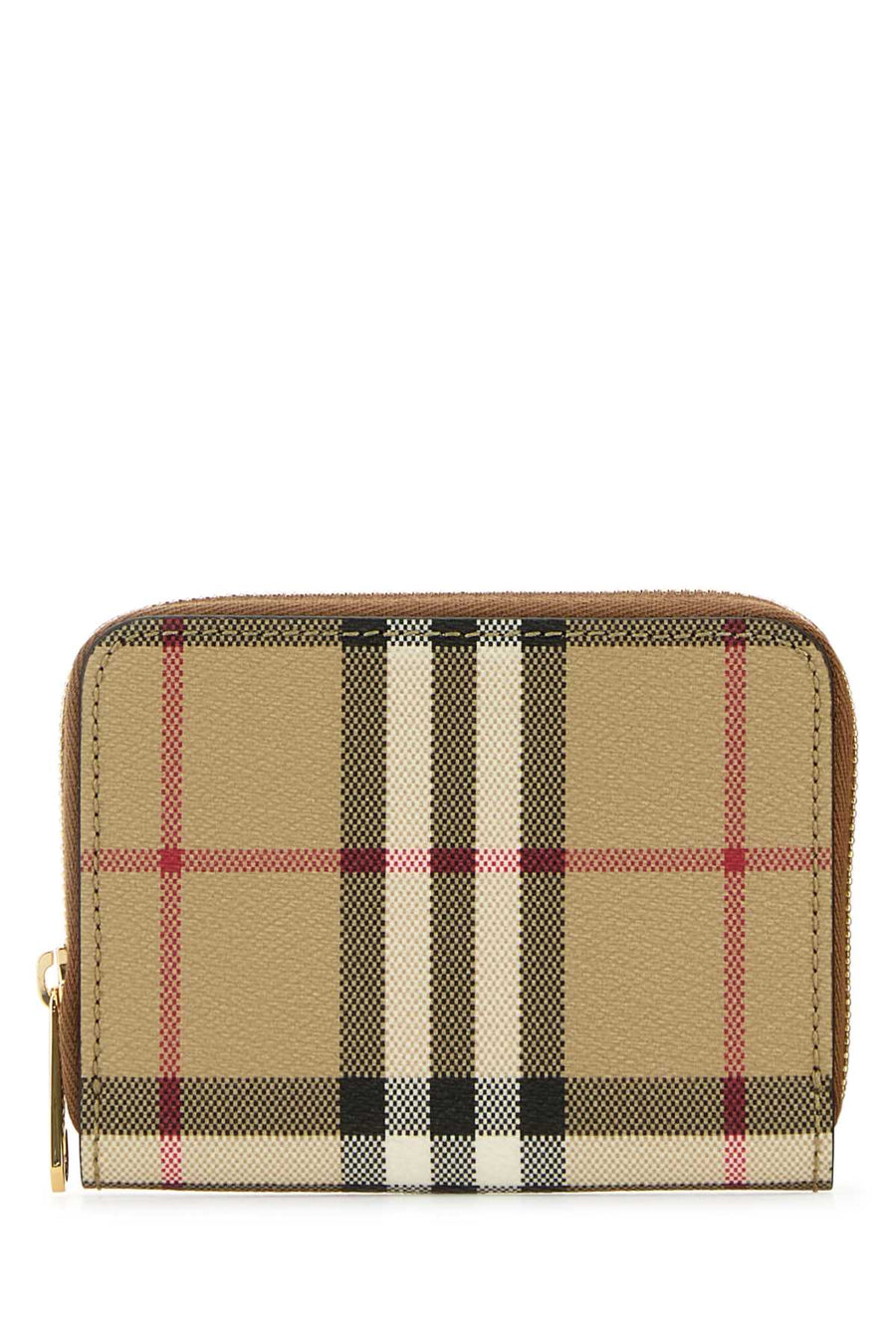 Burberry Around Exterior: 75% Polyurethane 25% Cotton; Finishing: Golden metal wallet in beige