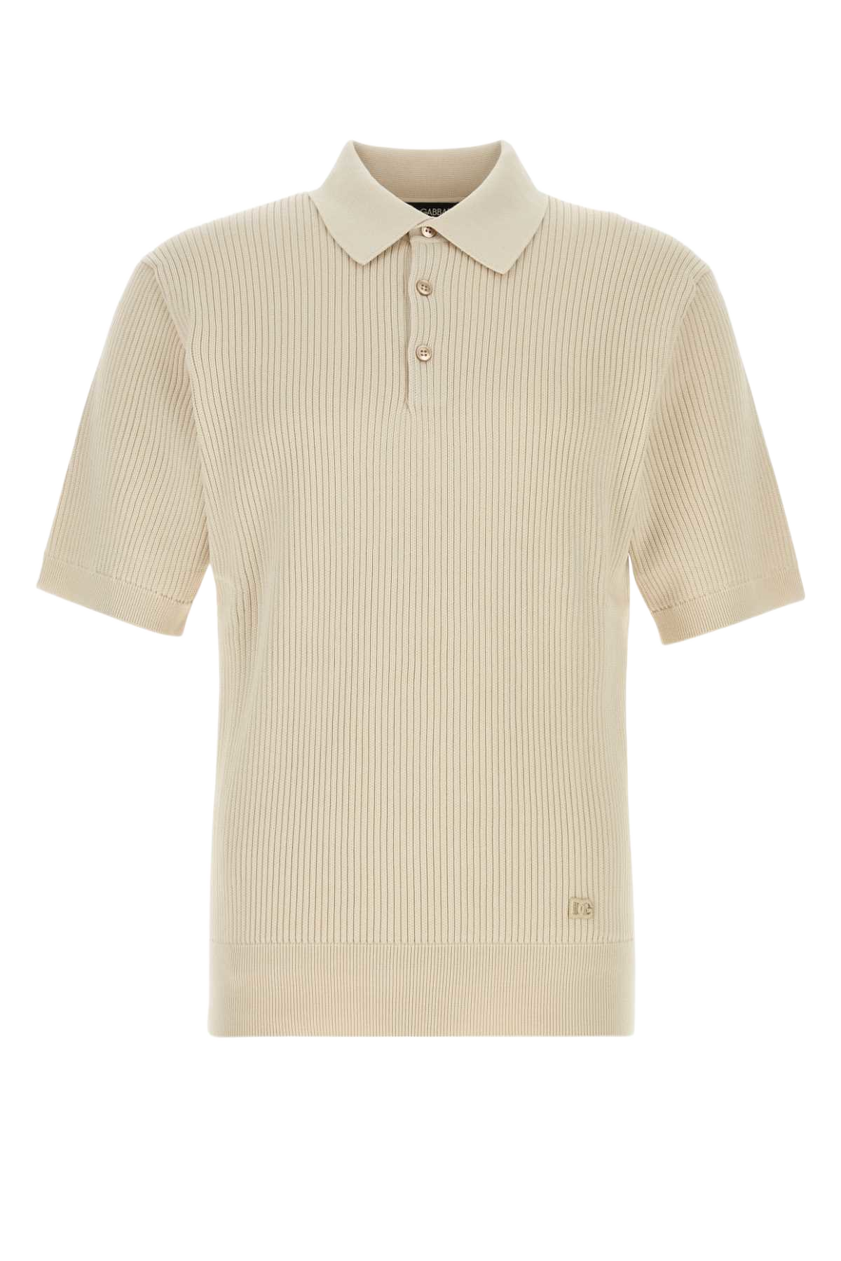 Sand Cotton Polo Shirt Panna Exterior