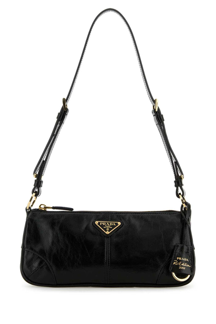 Black Leather Shoulder Bag Nero Calfleather Borse A Mano