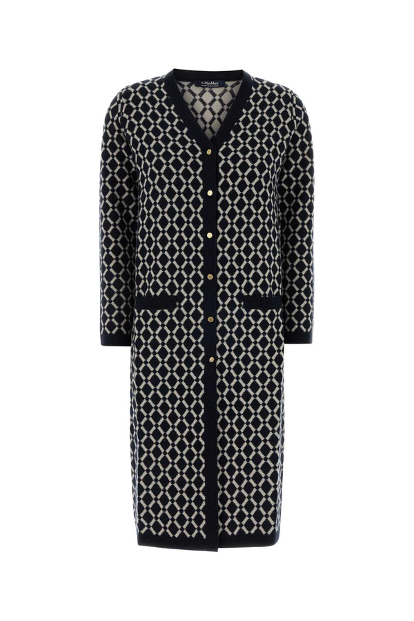 S Maxmara 100% Wool cardigan in navy