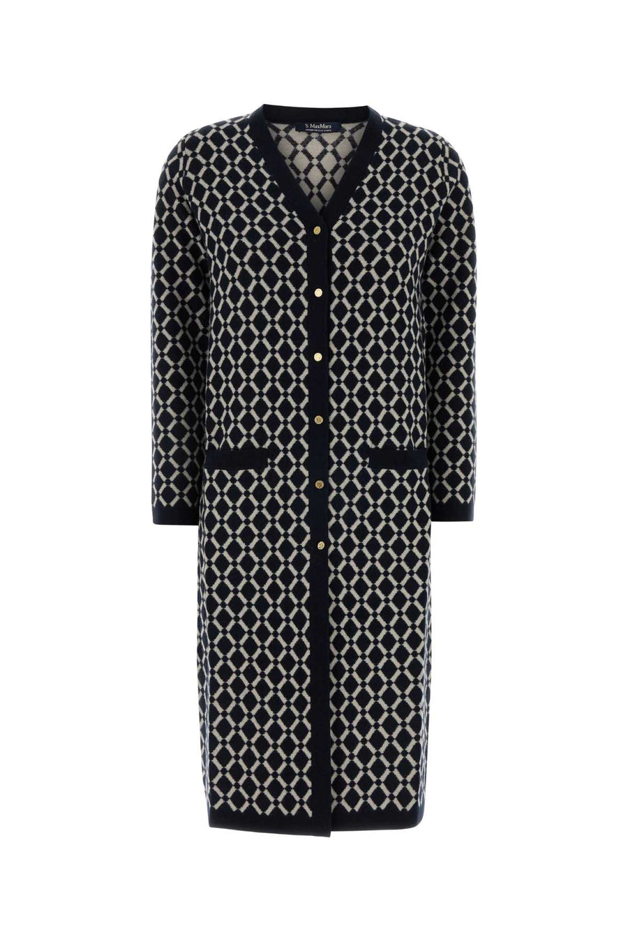 S Maxmara 100% Wool cardigan in navy