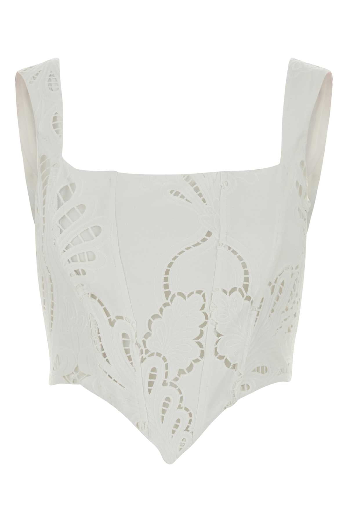 White Lace Bodice Offwhite Maglie
