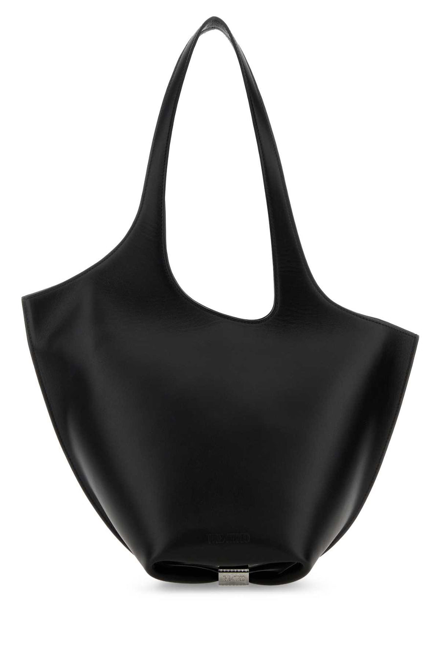 The Attico Scoop 100% calf leather shoulder bag in black