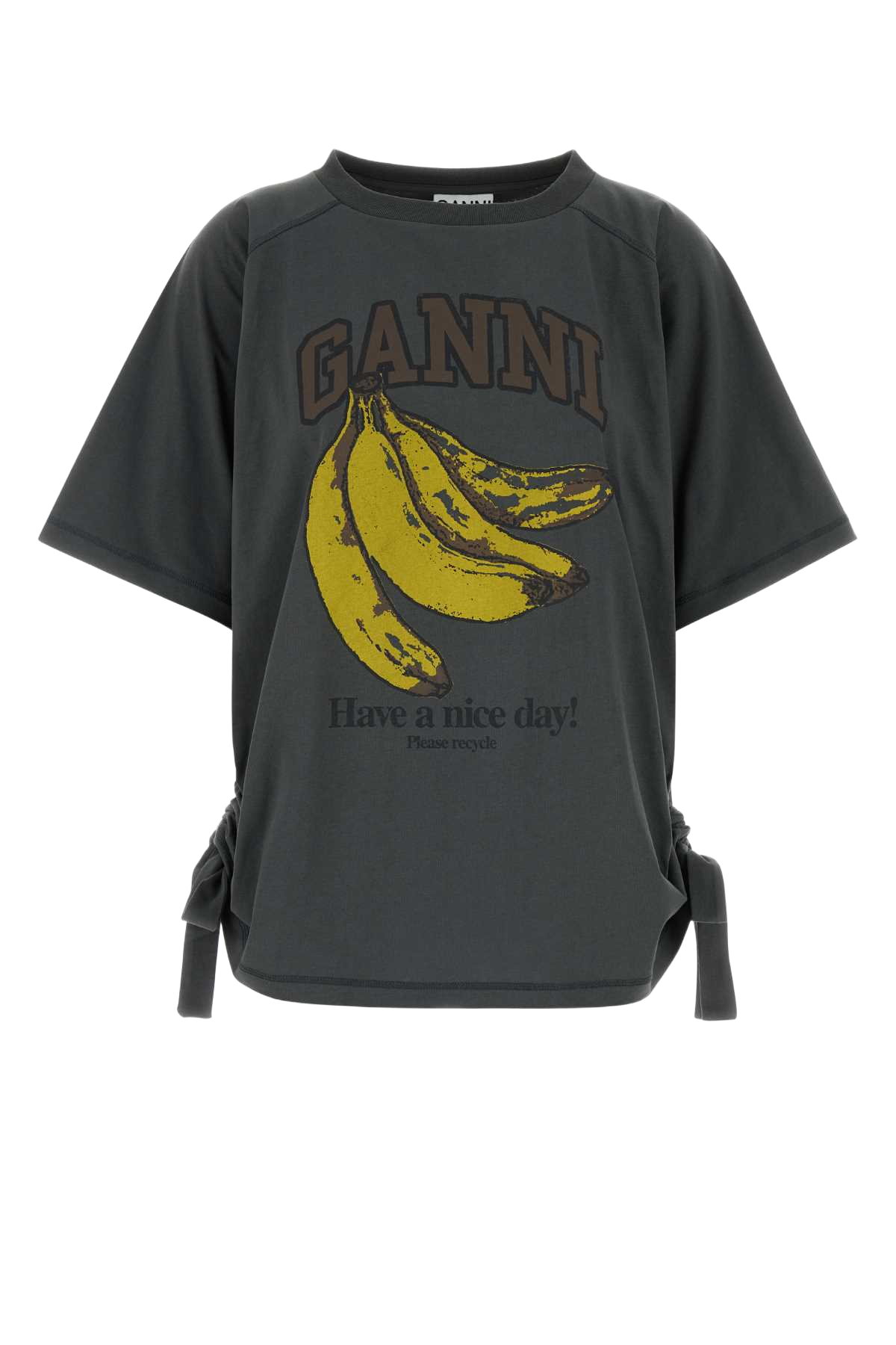 Dark Grey Cotton Oversize T-Shirt Volcanic Ash Organic