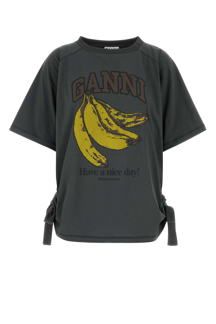 Dark Grey Cotton Oversize T-Shirt Volcanic Ash Organic