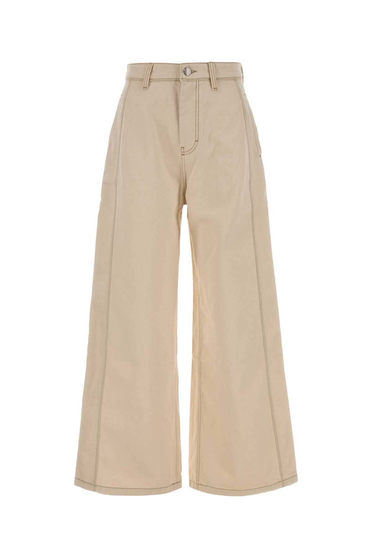 AMI Paris Wide 100% Cotton jeans in beige