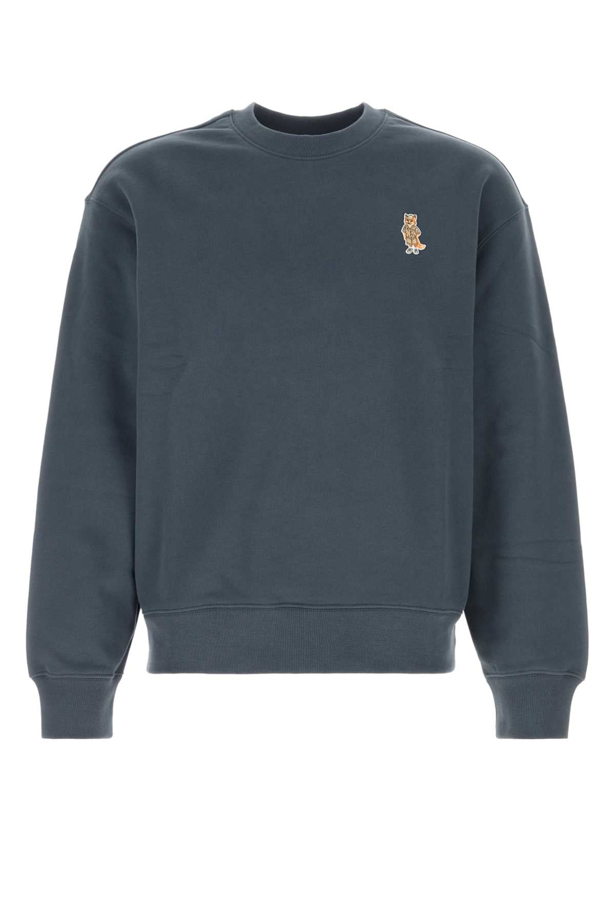 Air Force Blue Cotton Sweatshirt Shadowblue Exterior: Organic Felpe