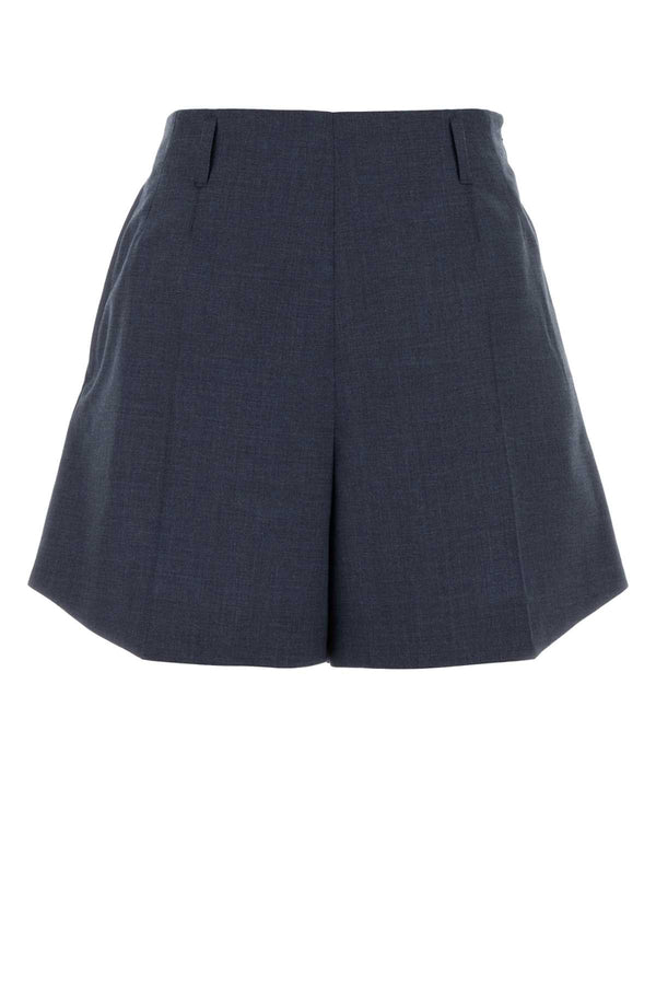 Givenchy Waisted 100% Wool shorts in navy