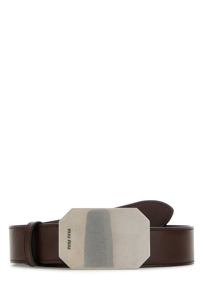 Chocolate Leather Belt Radica Cinture