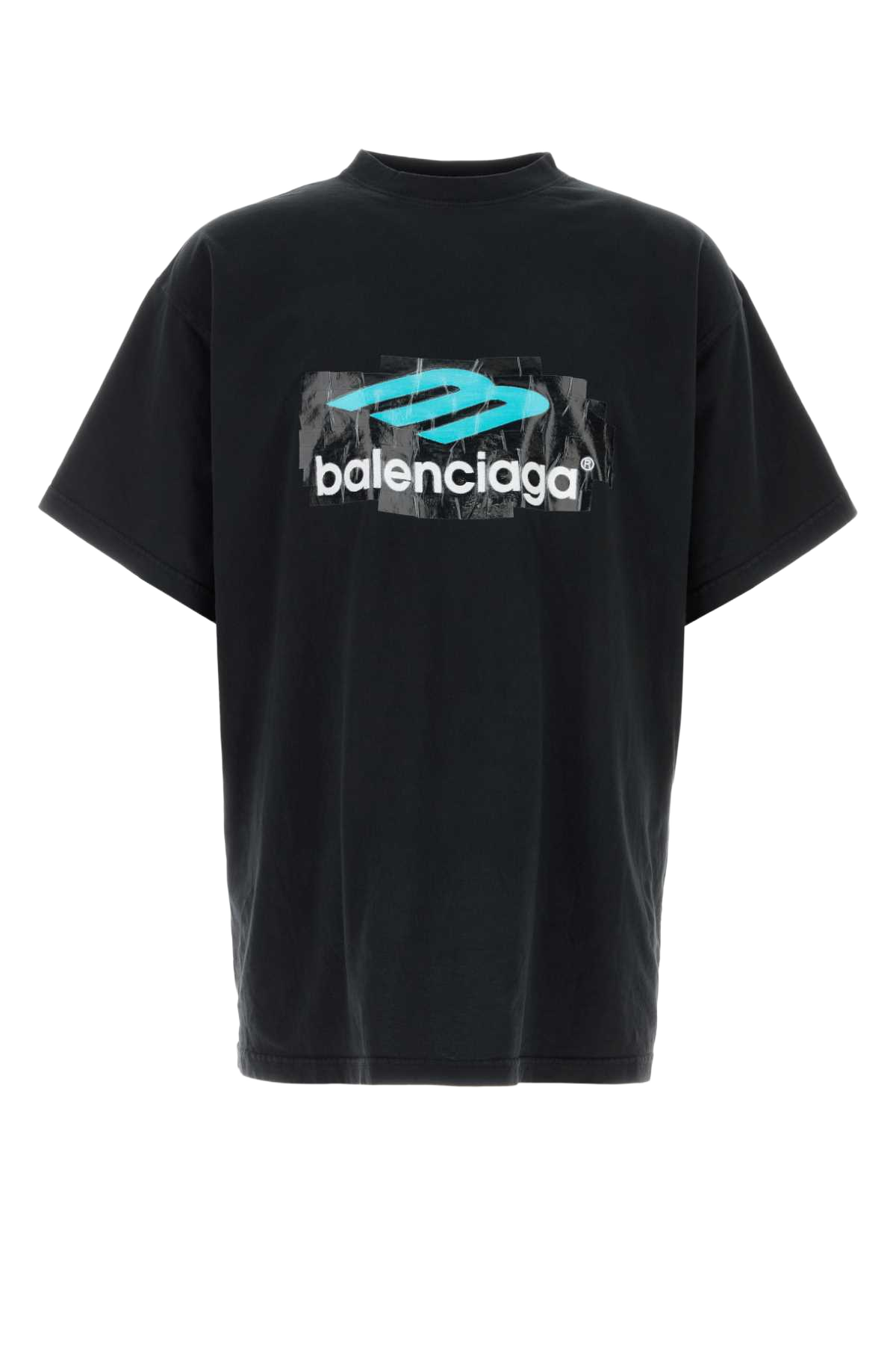 Slate Cotton Oversize T-Shirt Fade W Bk/light Bl/w