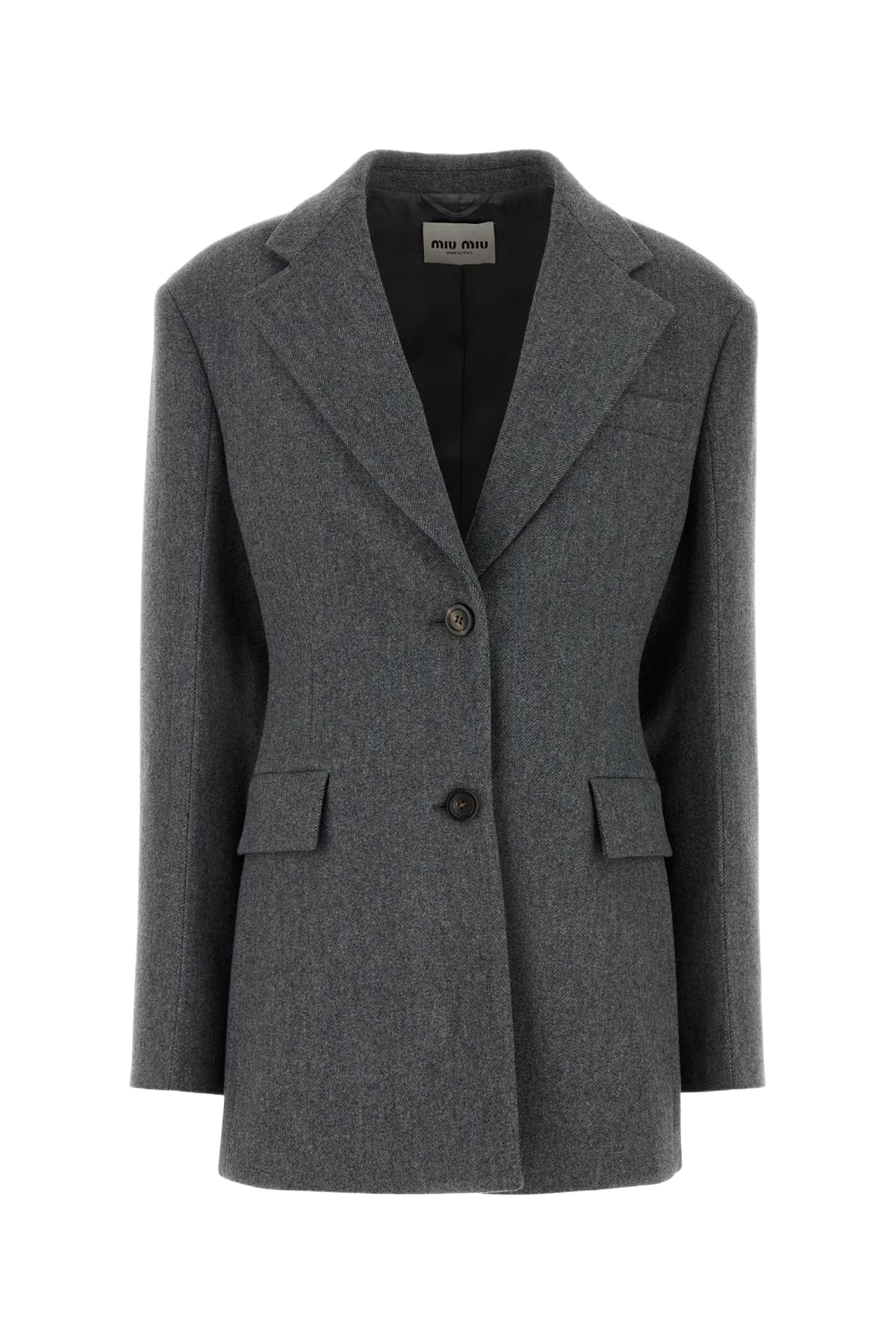 Dark Grey Wool Blazer Ematite Giacche E Gilet