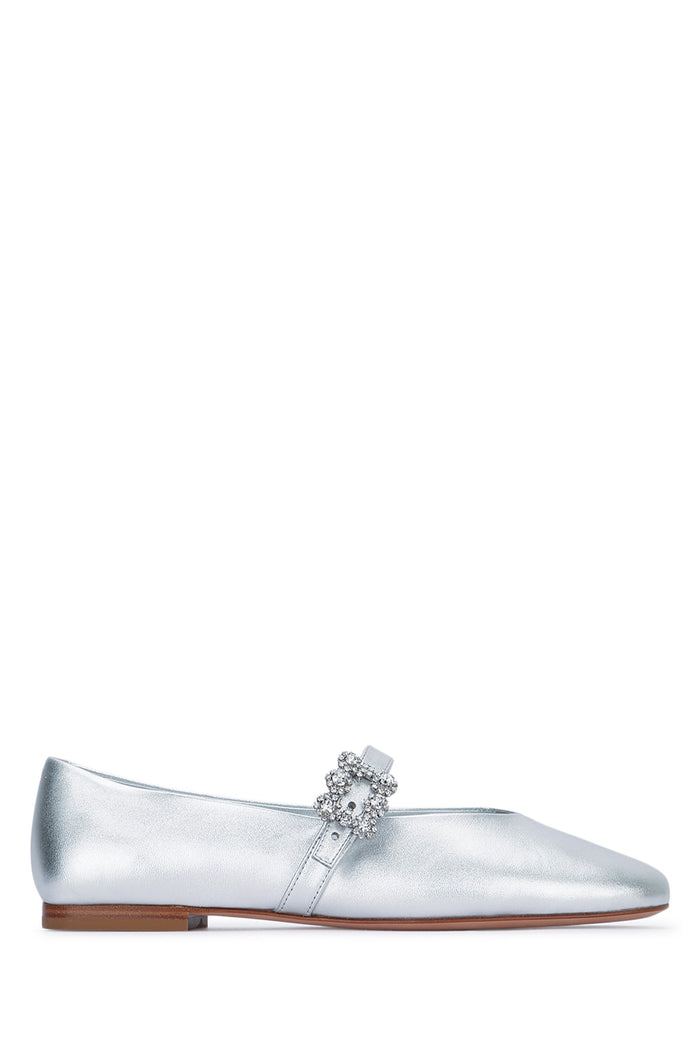 Roundytoe Mini Flowers Babies 10 Argento Leather / Sole: Rubber Sandali