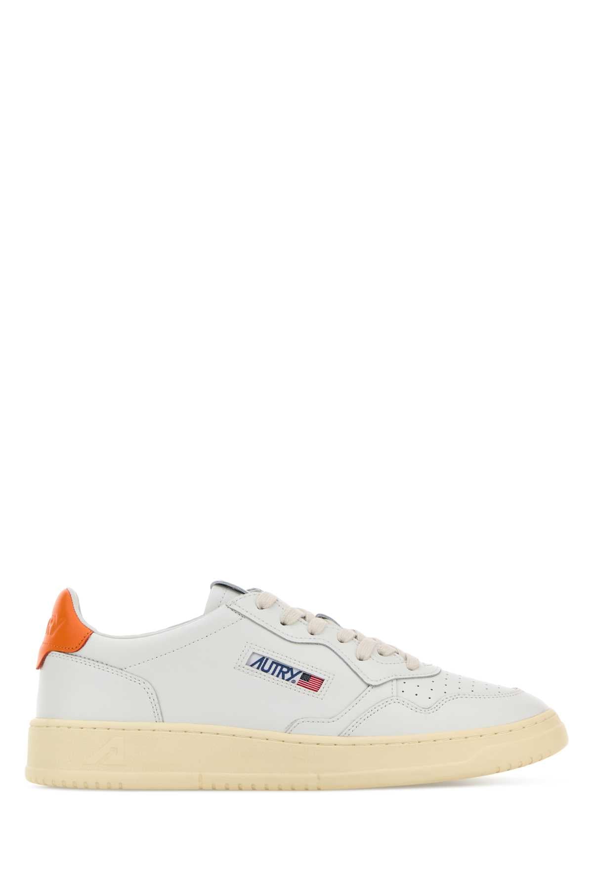 Leatleatwhtprorange Sneaker
