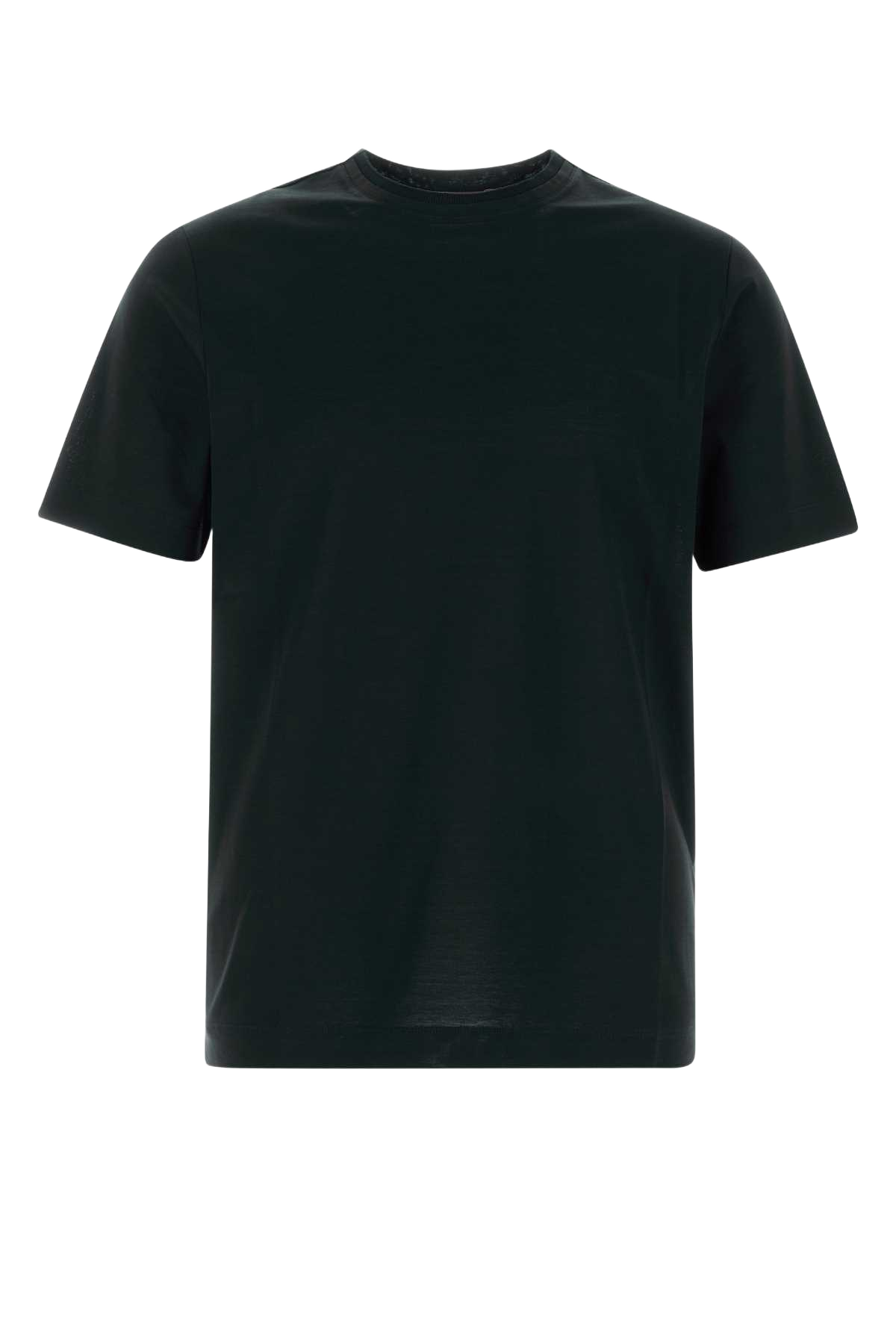 Black Cotton T-Shirt Nero Exterior