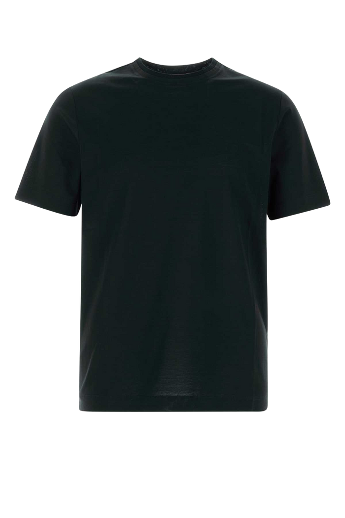 Black Cotton T-Shirt Nero Exterior