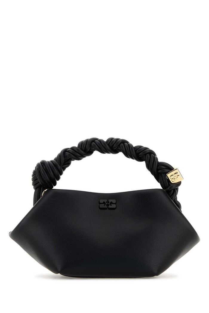 Black Recycled Leather Pu Polyester Borse A Mano